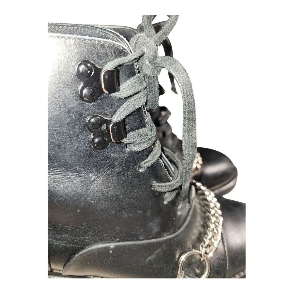 Burberry Chain Combat Boots Women Sz5 (IT35) Black Edgy Lug Sole Grunge designer - Picture 10 of 13